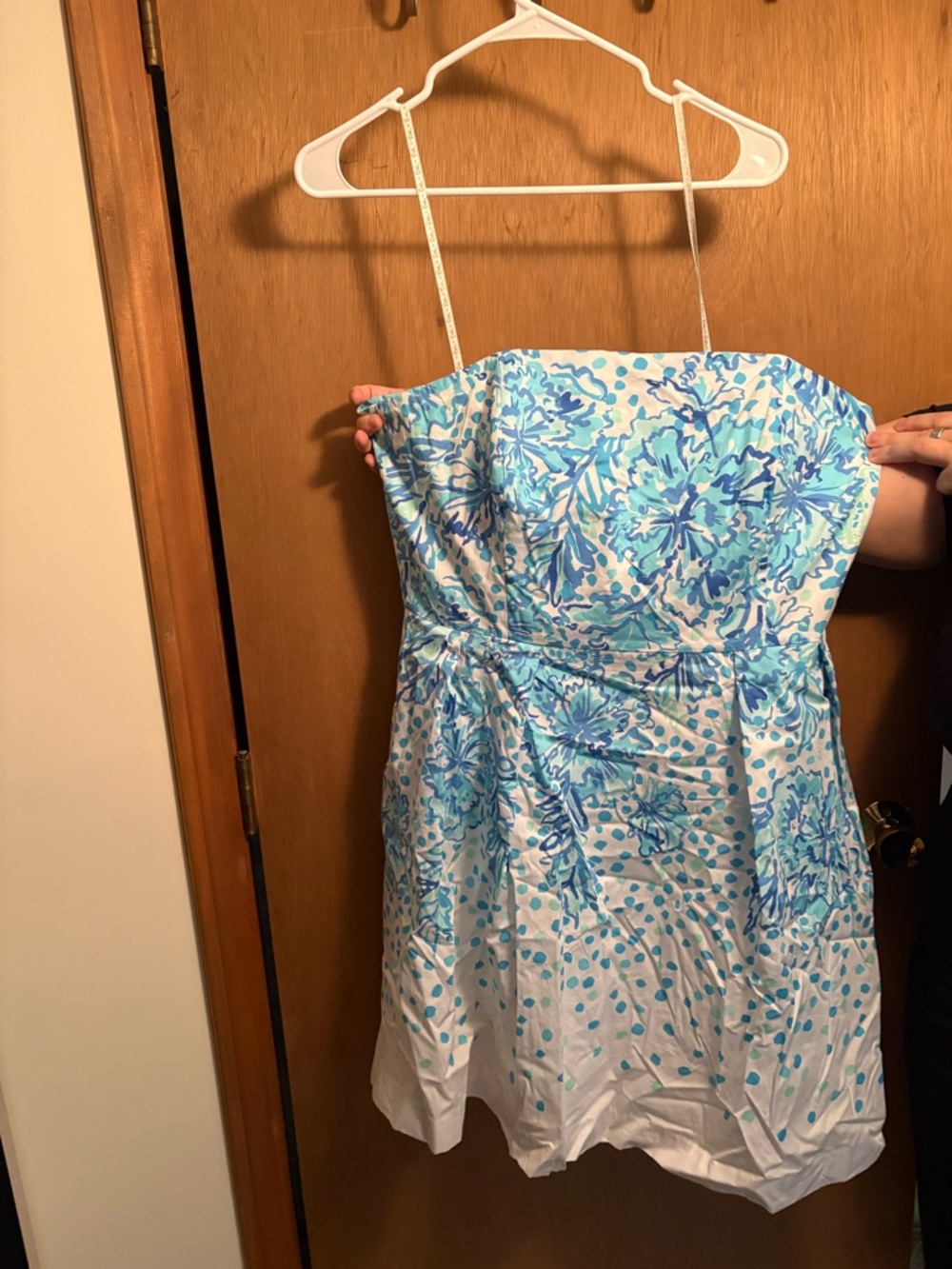 Lilly Pulitzer White Dress with Blue Floral Trim